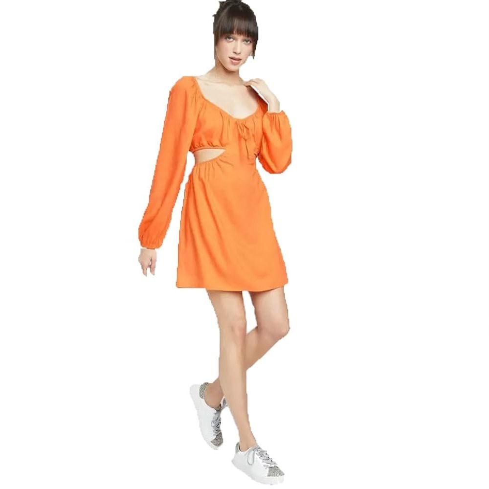 Wild Fable Orange Cutout Dress